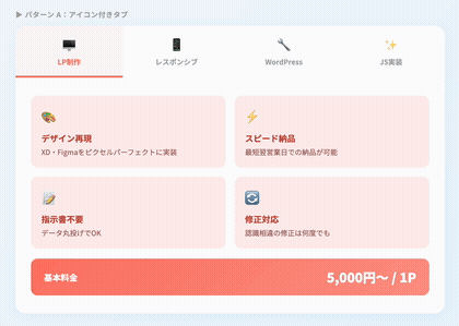 タブメニュー